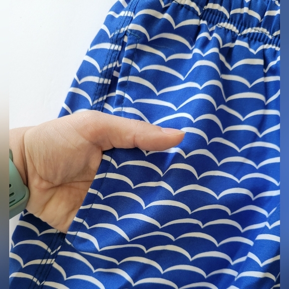 The Endless Summer Blue Wave Pattern Men's Swim Short Trunks - Picture 6 of 10